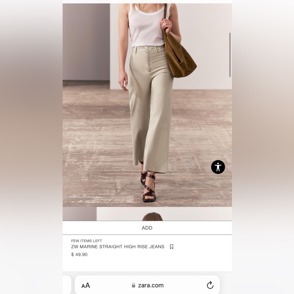 Zara marine straight high rise jeans